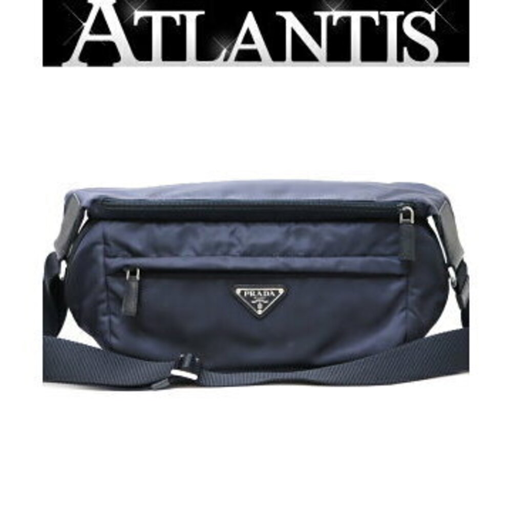 Prada Body Bum Crossbody Belt Bag Shoulder Navy Blue